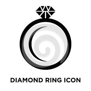 Diamond ring iconÃÂ  vector isolated on white background, logo co photo